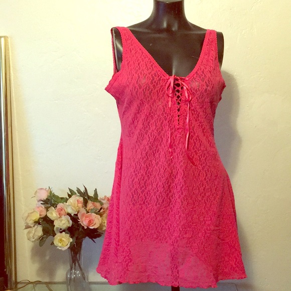 Cira by Tom Bezduda Other - Vita by Tom Bezduda Hot Pink Lace Baby Doll Nighty